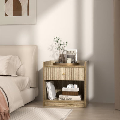 Crafa 45cm W Manufactured Wood Bedside Table