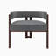Chenille Fabric Upholstered Armchair with Open Back-796738145