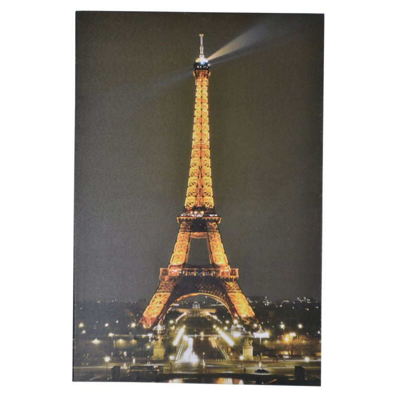 Eiffel Tower at Night LED Enhanced Canvas Print