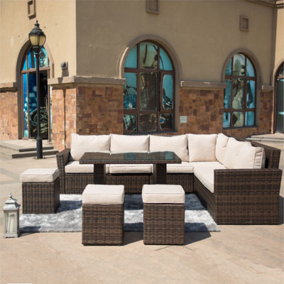 Outten 8 - Person Patio Conversation Set with Cushions