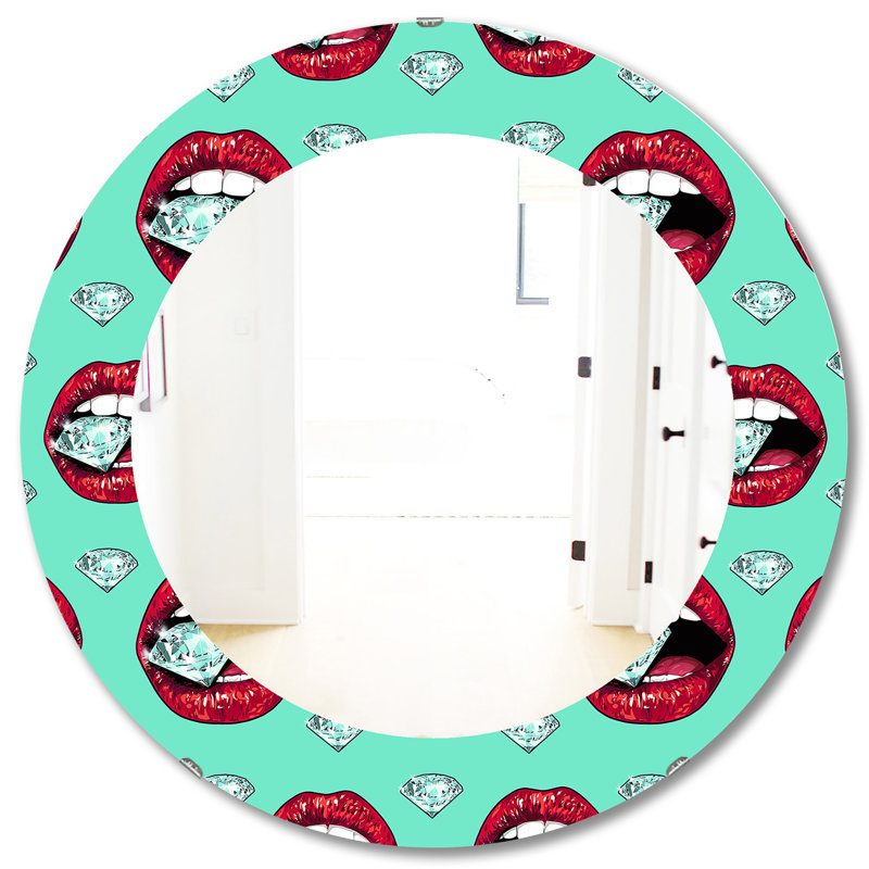 Hot Lips - Miroir bohémien et éclectique, H 31,5 po x l po