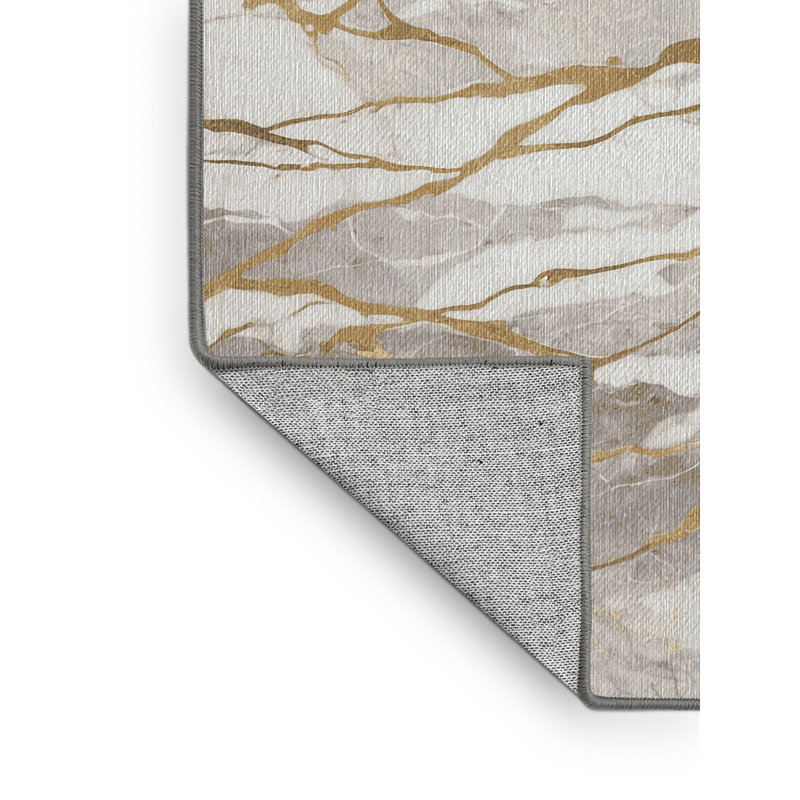 Machine Washable Gray Area Rug, Rectangle 2' x 3'