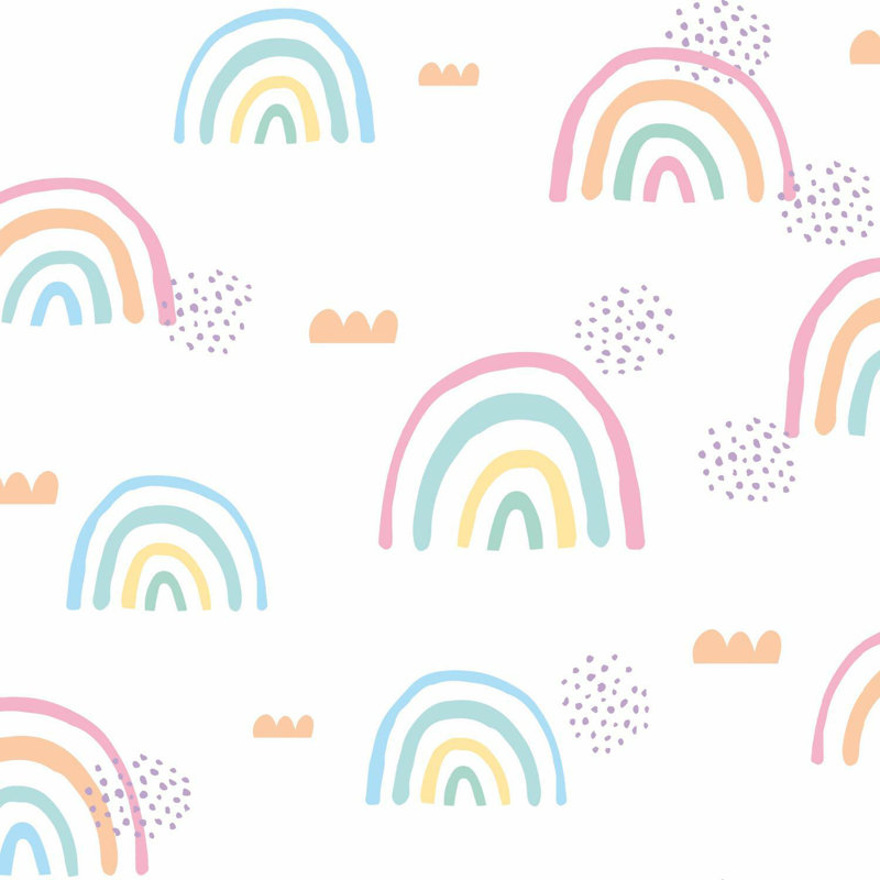 Papier peint adhésif adhésif RAINBOW's, Rose / blanc