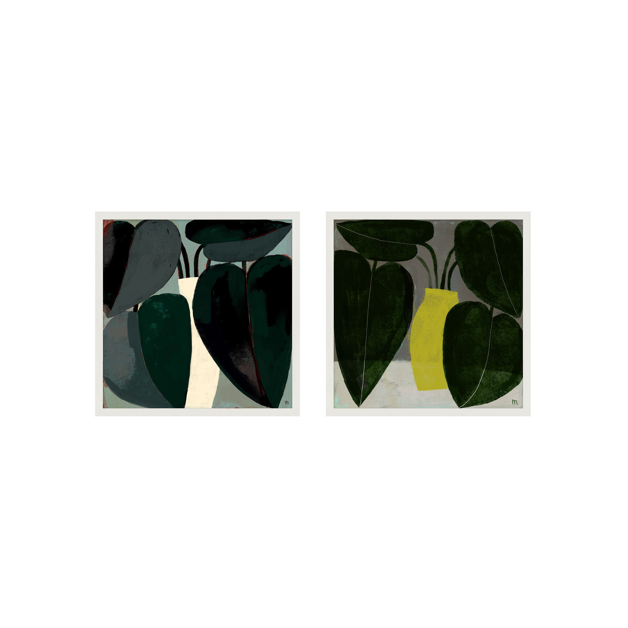 Plant Set Of 2 by Studiom, White, 44" H x 44" W