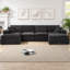Canapé modulaire en U modulaire avec 2 repose-pieds, ensemble de canapés en chenille moderne, canapé à assise profonde librement combinable pour le mobilier de salon, d'appartement et de bureau-611218675