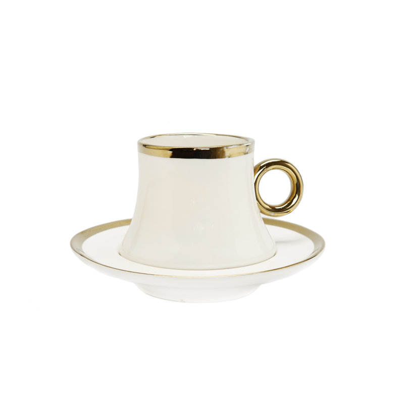 Galvester Handmade Ceramic Porcelain Coffee Mug Teacup and Saucer
