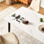 Table de salle à manger 55,7 po rectangulaire en porcelaine blanche avec pieds en fer