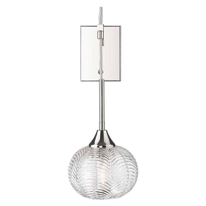 Applique murale 1 lumière 7 po Marshalle, Nickel poli