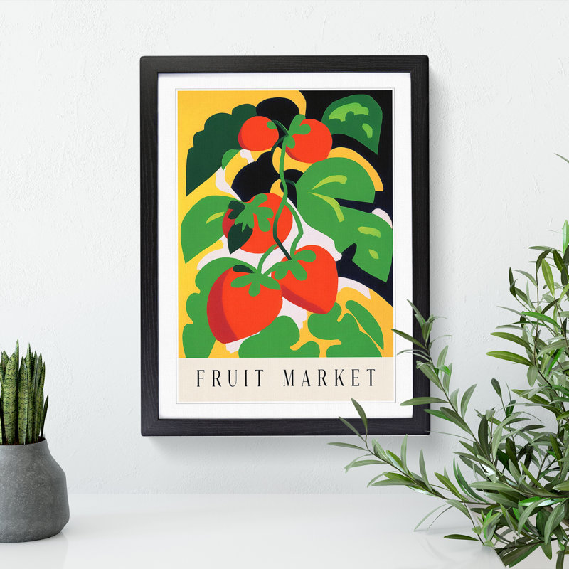 Fruit Market Exhibition Strawberry Vol.1 1 Piece Single Picture Frame Wall Art, 64cm H x 46cm W x 2cm D