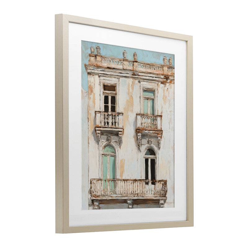 «Aged Architecture City Buildings», reproduction encadrée sous verre, conception de Petal Prints Design, H 16 po x l 13 po