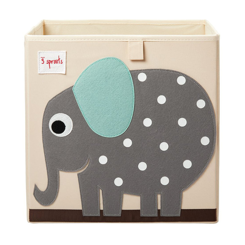 3 Sprouts - Toy Storage Cube for Baby and Kids - Elephant