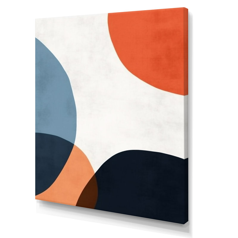 Blue And Orange Minimal Boho Pattern 2, Wrapped Canvas, 20" H x 12" W x 1" D