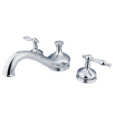 Naples Double Handle Deck Mounted Roman Tub Faucet, Polished Chrome