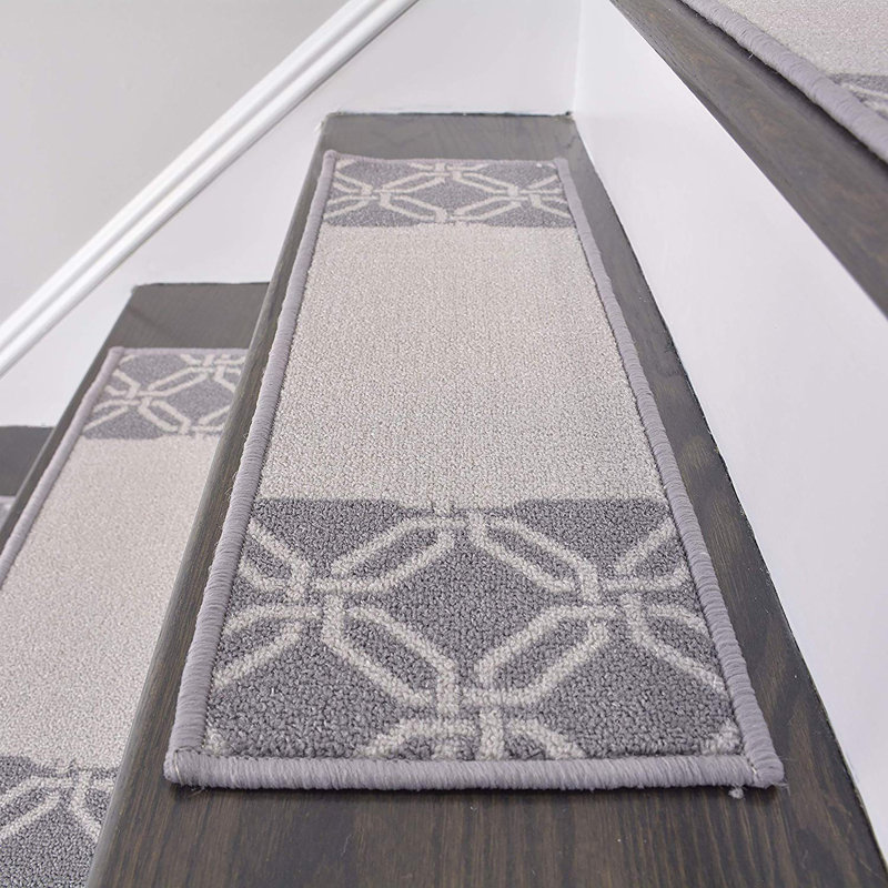 Tapis d'escalier antidérapant lavable à la machine de 8,5 po x 26 po, options de couleurs et d'ensembles, Ensemble de 9