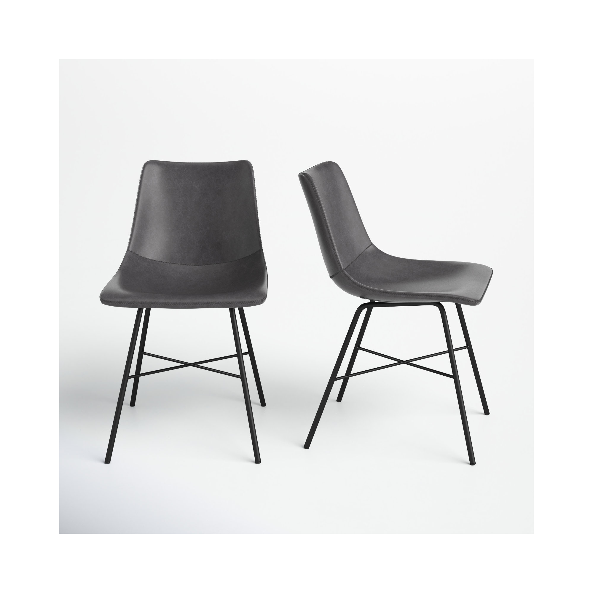 Bela Leather Dining Chair, Gray Faux Leather
