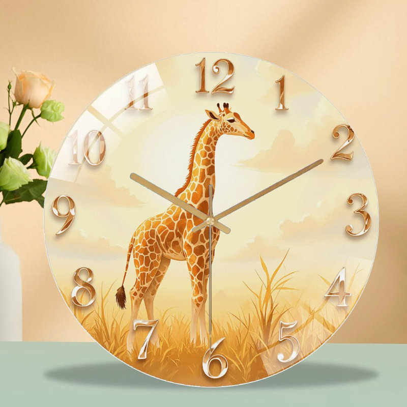 Horloge murale girafe 12 po