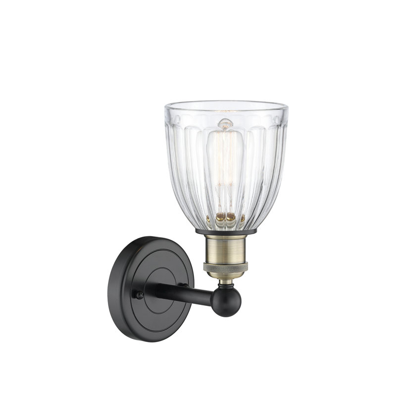 Caroleen Armed Sconce, Clear, Black Antique Brass
