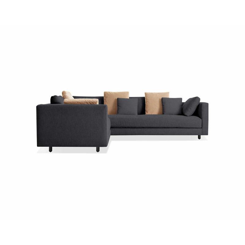 Hands Down Sectional, Camel Velvet/Sanford Navy, Left Hand Facing, Tofte Navy Polyester Blend