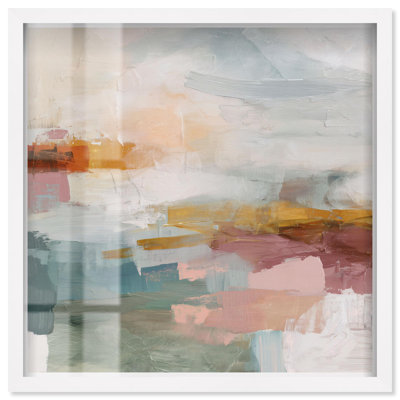 Art mural Blender Shores III Shadowbox Print par Art Remedy, cadre blanc, 31 x 31