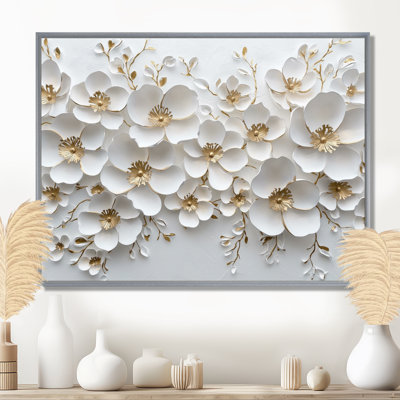 Mosera Widlflowers Golden Creamy Blossoms In The Wild IV - Wildflowers Canvas Wall Art