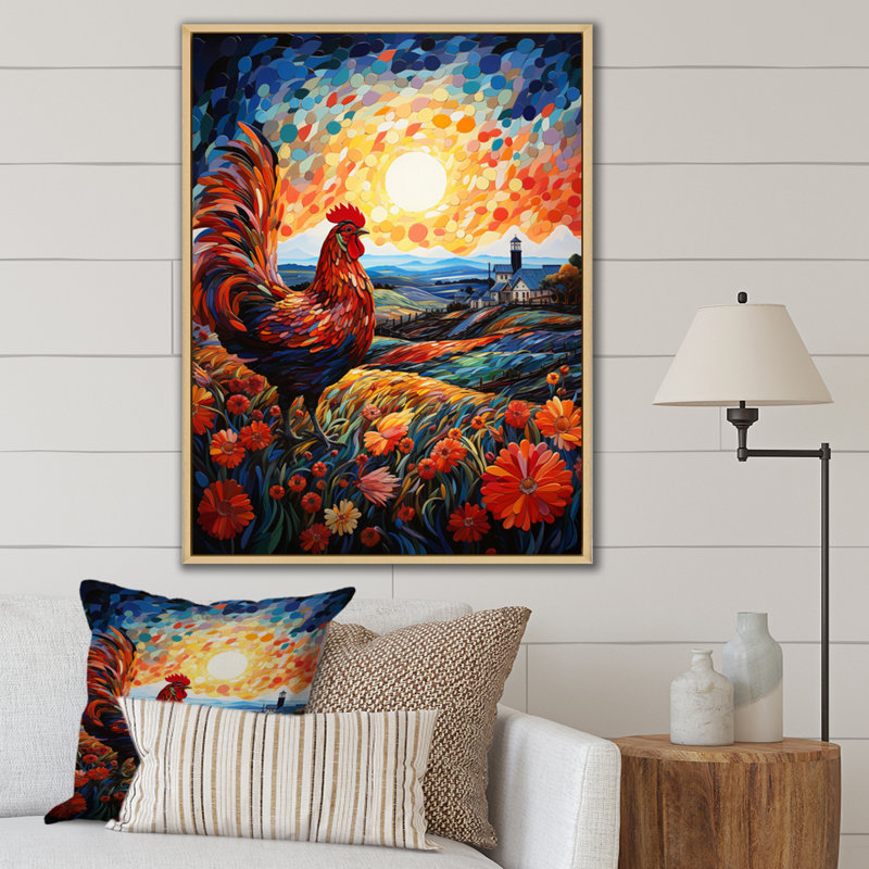 «Arnould Roaster Barnyard Serenade II», reproduction sur toile, H 44 po x l 34 po x P 1,5 po