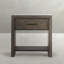 Alma 1 - Drawer Solid Wood Nightstand in Dark Brown/Brass/Black