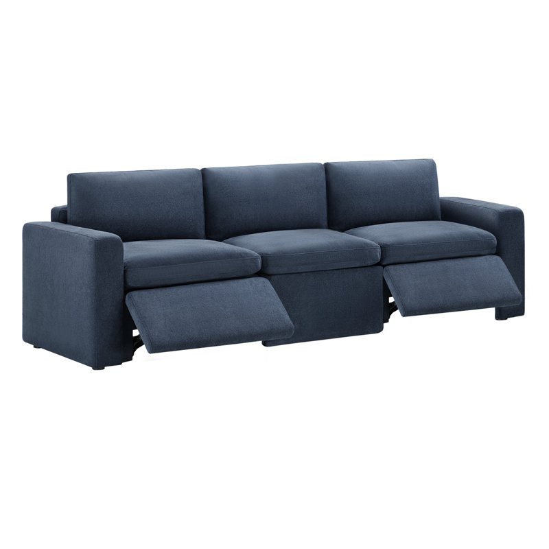 Canapé modulaire inclinable électrique 3 pièces Lana, Élite indigo
