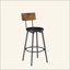 Ensemble de table de bar industriel avec 3 tabourets rembourrés en polyuréthane, longue table de bar et chaises pour le petit-déjeuner, ensemble de salle à manger à hauteur de comptoir à structure métallique stable pour le salon de la cuisine