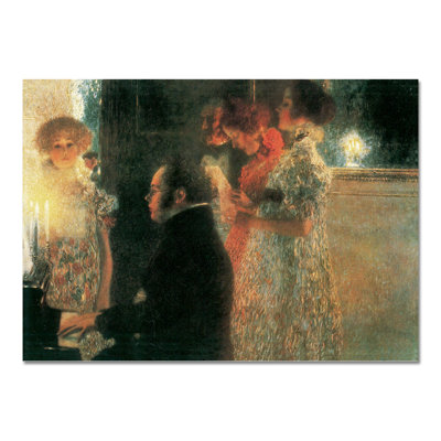 Schubert At The Piano by Gustav Klimt - No Frame Painting on Plastic / Acrylic