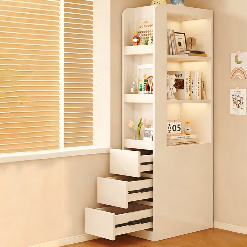 Armoire de coin en bois manufacturé blanc, H 70,87 po x l 15,75 po x P 19,69 po