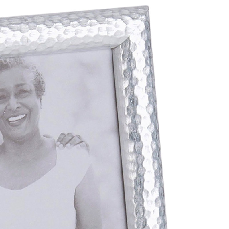 Lasater Wood Embossed Picture Frame, Hammered Silver, 4" x 6"