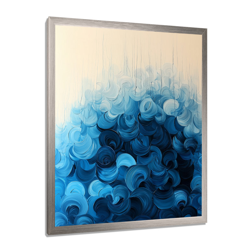 Palmerston - Reproduction d'art abstrait, H 32 po x l 16 po, Picture Framed, Argent argent