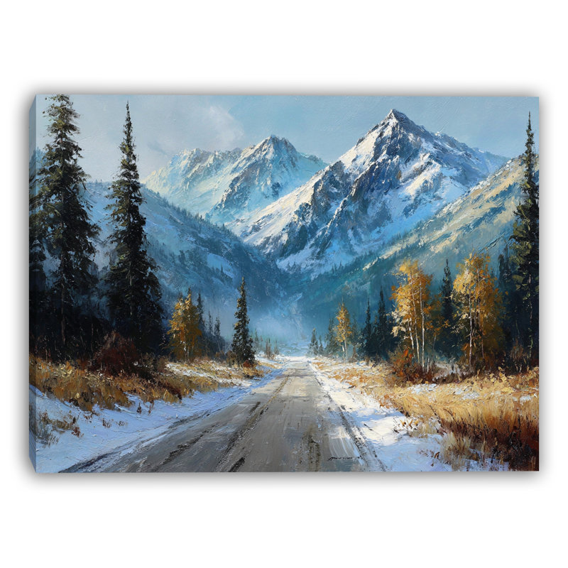 «Alpine Pass Road», art mural sur toile tendue, H 30 po x l 40 po