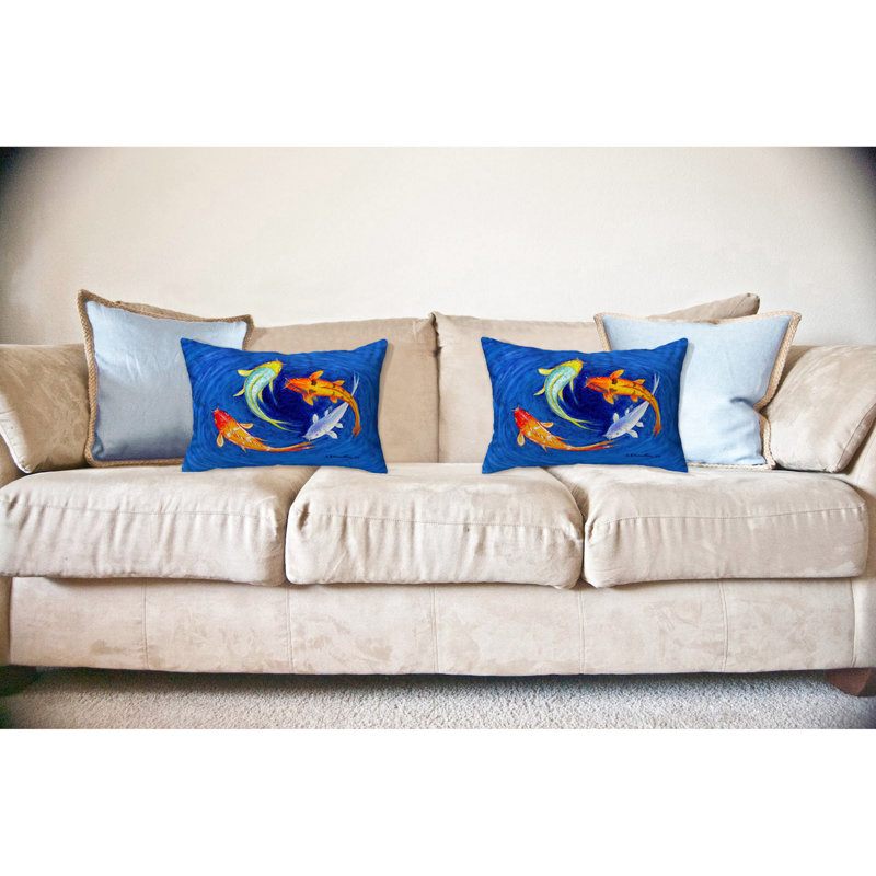  Housse et insert de coussin extérieur non torsadé Swirling Koi