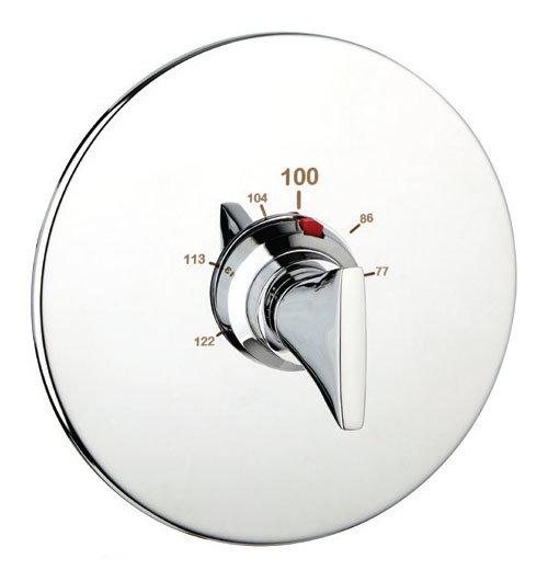 Thermostat rond complet avec soupape, Nickel brossé, 0,75 po