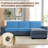Mahwah 98'' Chenille Square Arm Sofa L-Shape Convertible Sectional Couches Sofas with Storage Chaise-1503025547