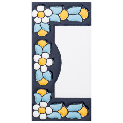 Sevillano Flora 2-1/8 in. x 4-3/8 in. Edge Ceramic Address Wall Tile