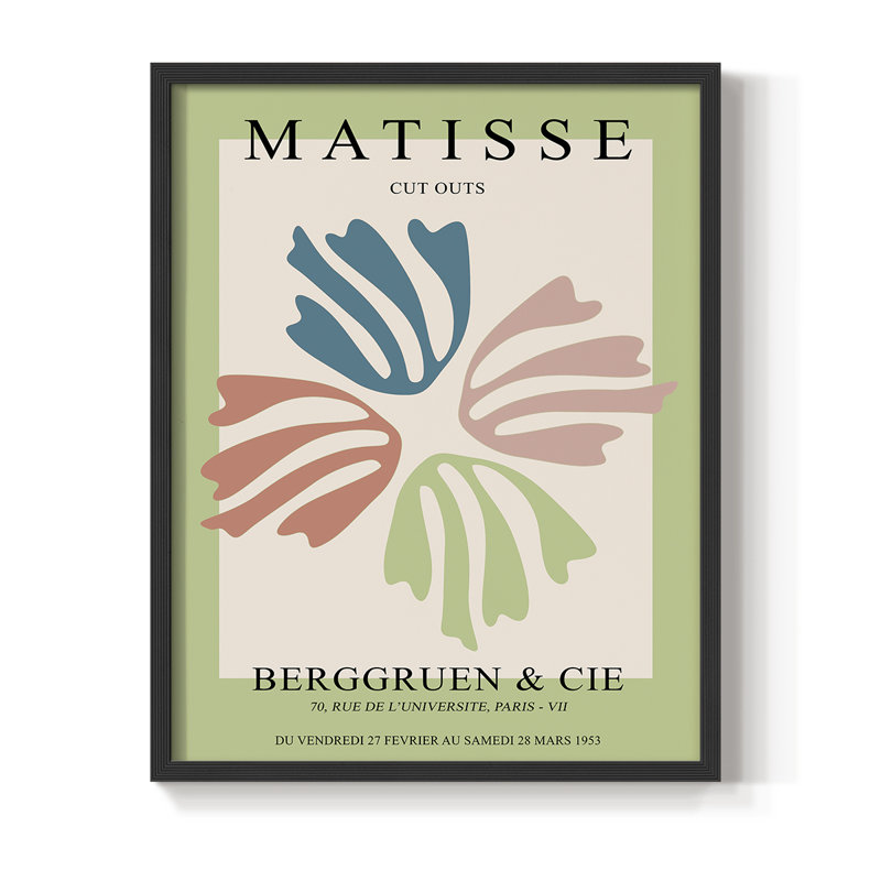 Matisse CCI, reproduction encadrée - bois massif, Noir, noir, noir, noir, H 28 po x l 22 po