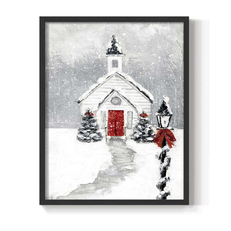 «Soft Silent Night», reproduction encadrée - bois massif, Noir, H 10 po x l 8 po