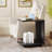 C-shaped Side Table Set  Of 2, 2-tier Narrow End Table Wood Bedside Table Nightstand