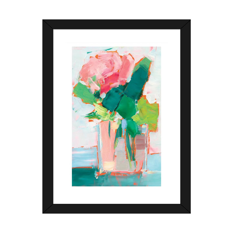 «Cut Flowers II» par Ethan Harper - reproduction d'art, H 32 po x l 24 po x P 1 po, Blanc, Papier encadré noir