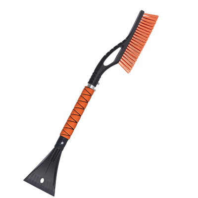Brosse à neige et grattoirs à glace pour pare-brise de voiture, outil de retrait de grattoir à neige en aluminium de 27 pouces avec poignée en mousse et poils anti-rayures, amovible et facile à transporter pour les voitures, les camions, les VUS et les véhicules récréatifs