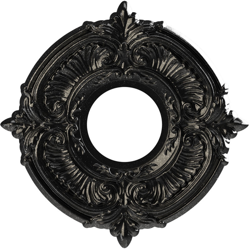 Attica Thermoformed PVC Ceiling Medallion, 10" H x 10" W x 0.75" D, Textured Metallic Galaxy
