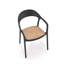 Chaises de salle à manger d'extérieur brun et noir 4 pièces Dugas