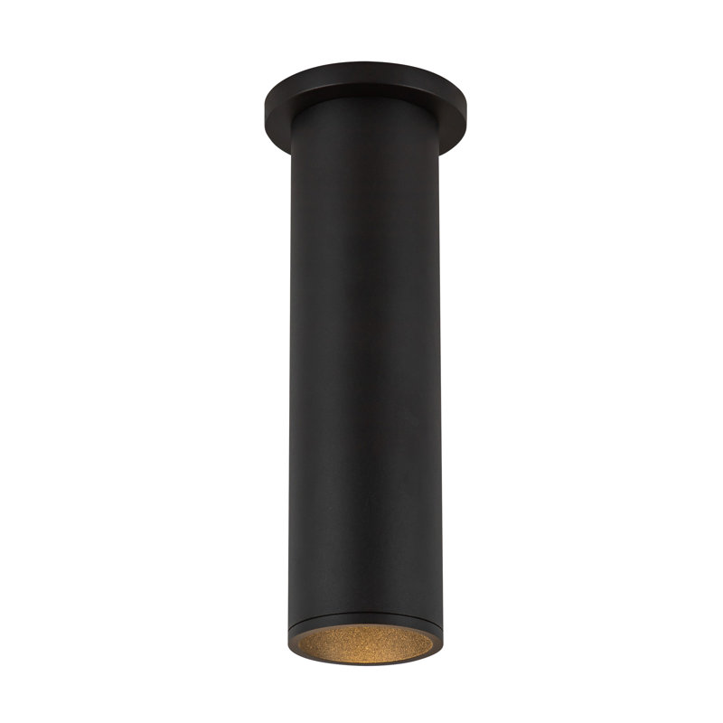 Lorna 1 - Light LED Flush Mount, Black, 12" H x 4.38" W x 4.38" D, 18 W