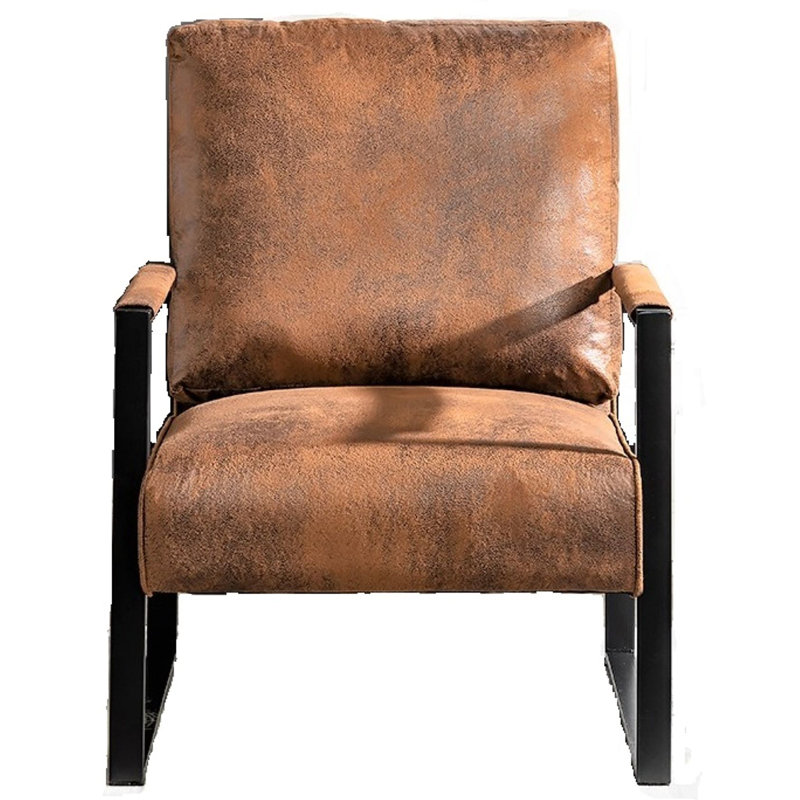Chaise d'appoint Mid-Century moderne, structure carrée en métal durable, revêtement moelleux