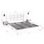 Très grand lit plateforme tapissier hydraulique en velours avec 2 tablettes, 2 lampes de lecture et port USB-899770561