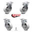 5 Inch Semi Steel Cast Iron Wheel Swivel Top Plate Caster Set with 2 Brakes SCC