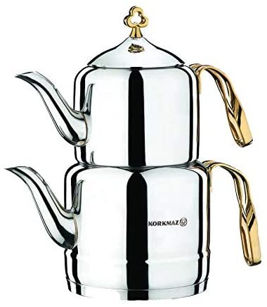 Korkmaz Tombik 37oz. Stainless Steel Teapot