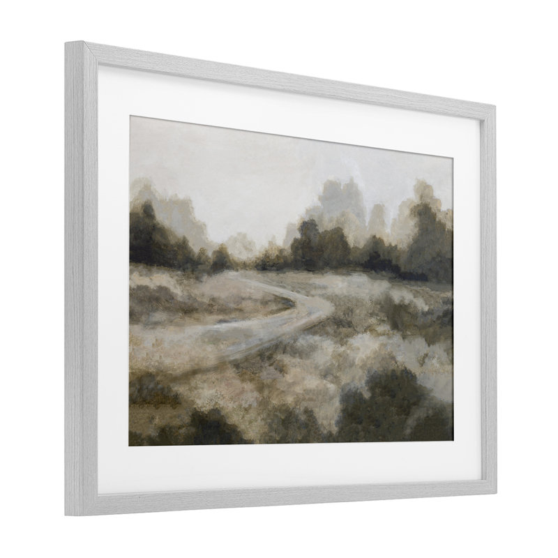 «Timeless Horizons Landscape», reproduction encadrée sous verre, conception par Hannah Dawson, Cadre de ferme gris